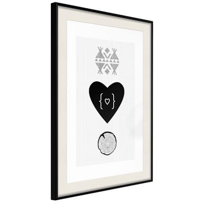 Poster Artgeist Affisch Heart and Tree Trunk