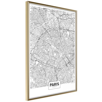 Poster Artgeist Affisch Map of Paris