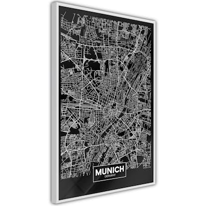 Poster Artgeist Affisch Dark Map of Munich
