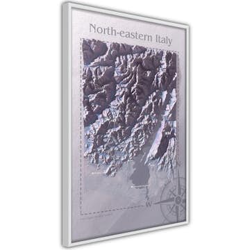 Poster Artgeist Affisch Isometric Map North-Eastern Italy