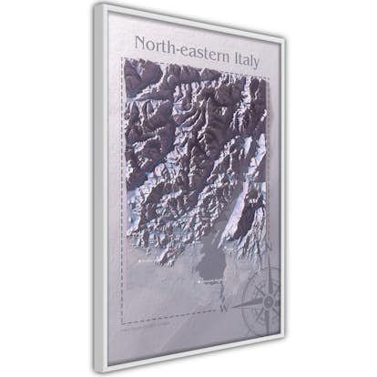 Poster Artgeist Affisch Isometric Map North-Eastern Italy