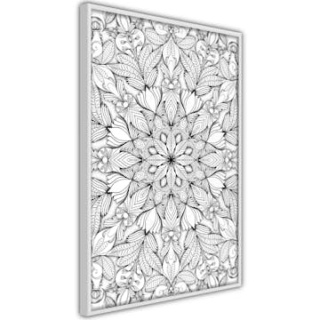 Poster Artgeist Affisch Monochrome Mandala