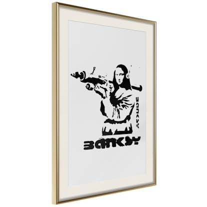 Poster Artgeist Affisch Mona Lisa with a Bazooka