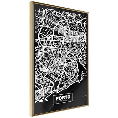 Poster Artgeist Affisch Negative Map Porto