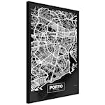 Poster Artgeist Affisch Negative Map Porto