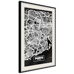 Poster Artgeist Affisch Negative Map Porto