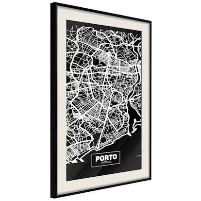 Poster Artgeist Affisch Negative Map Porto