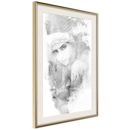 Poster Artgeist Affisch Ethnic Look Svart/Vit