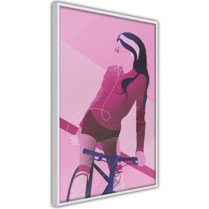 Poster Artgeist Affisch Woman on Bicycle