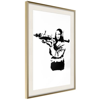 Poster Artgeist Affisch Banksy Mona Lisa with Rocket Launcher