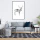 Poster Artgeist Affisch Black and White Deer