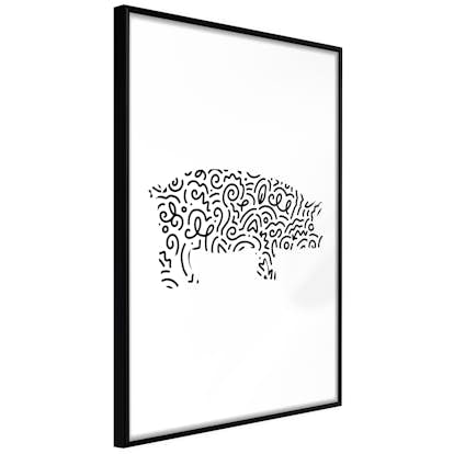 Poster Artgeist Affisch Black and White Piggy