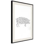 Poster Artgeist Affisch Black and White Piggy