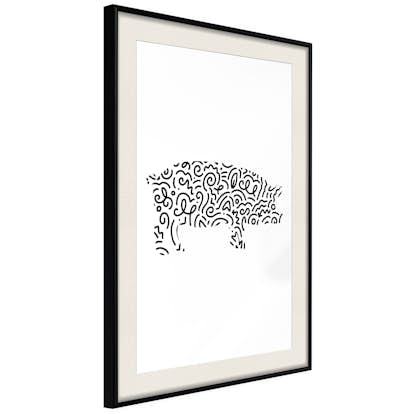 Poster Artgeist Affisch Black and White Piggy