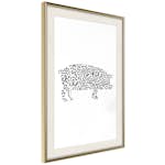 Poster Artgeist Affisch Black and White Piggy