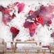 Fototapet Arkiio World Map: Red Watercolors