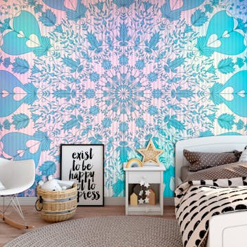 Fototapet Arkiio Självhäftande Girly Mandala Blue