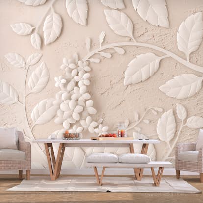 Fototapet Arkiio Paper Flowers Beige