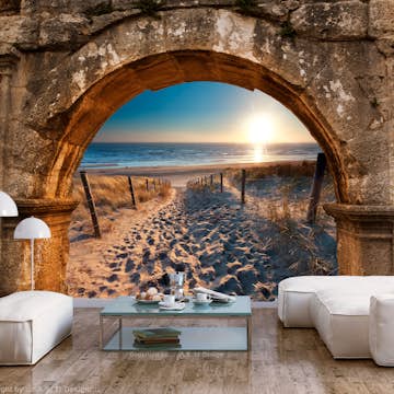 Fototapet Arkiio Självhäftande Arch And Beach