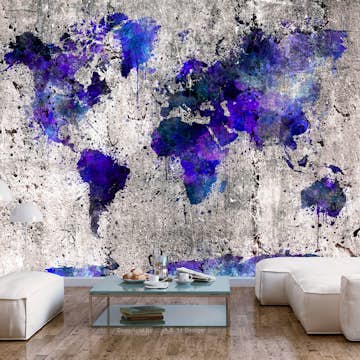 Fototapet Arkiio Självhäftande World Map Ink Blots