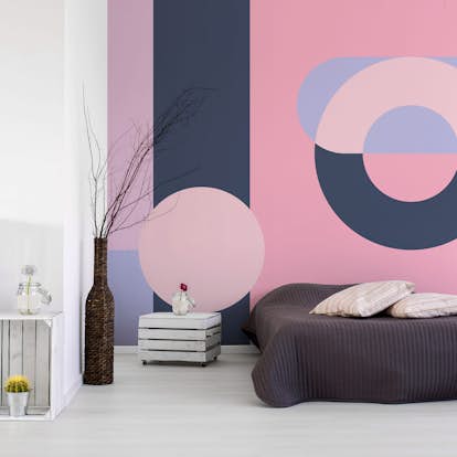 Fototapet Arkiio Självhäftande Geometric Wreath Violet