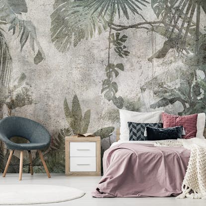 Fototapet Arkiio Rain Forest in the Fog Självhäftande