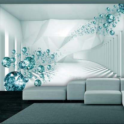 Fototapet Arkiio Självhäftande Diamond Corridor Turquoise