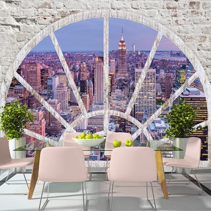 Fototapet Arkiio Självhäftande Ny Evening City