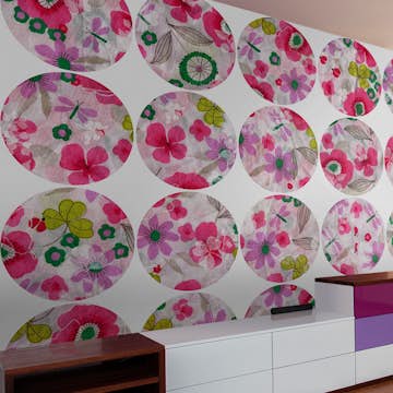 Fototapet Arkiio Pink meadow circle 50x1000 cm
