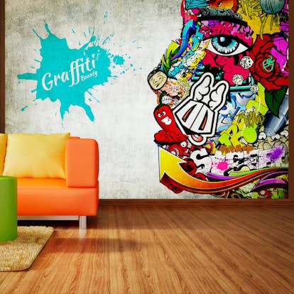 Fototapet Arkiio Självhäftande Graffiti Beauty