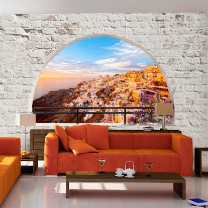 Fototapet Arkiio Självhäftande Santorini