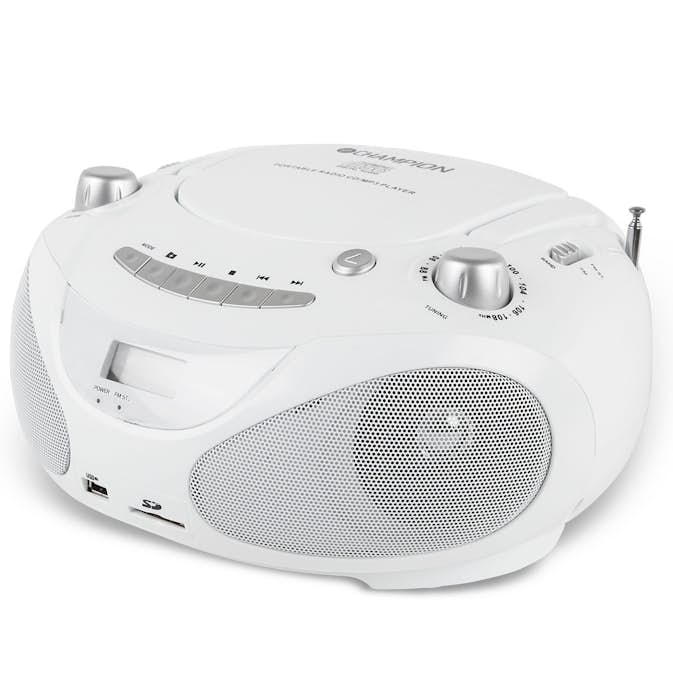 Boombox Champion CD/Radio/MP3/USB White
