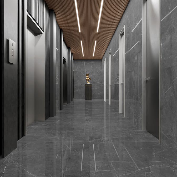 Klinker Tenfors Leto Grey Marmor Blank 60x120 cm