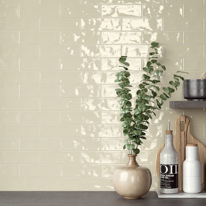 Kakel Tenfors Lineo Ivory Blank 6,5x20 cm