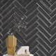 Kakel Tenfors Jewell Black Blank 7,5x30 cm