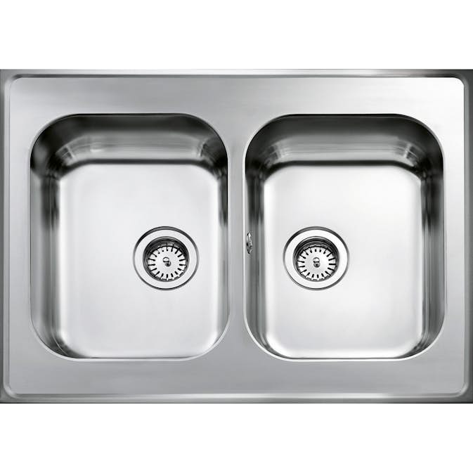 Heltäckande Diskbänk Intra Atlantic H 610 med Korgventil och Kranhål Vändbar