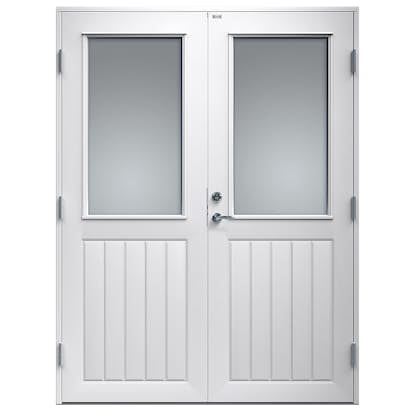 Altandörr Pardörr Diplomat Vit Klarglas