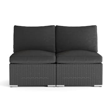 Utesoffa Comfort Garden Wisconsin Loungesoffa Utomhus utan Armstöd 2-sits Konstrotting