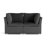 Utesoffa Comfort Garden Wisconsin Premium Loungesoffa Utomhus med Armstöd 2-sits Konstrotting