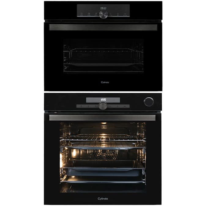 Ugnspaket Cylinda IBU9118PSBI + IMK9150BI med Ånga & Pyrolys