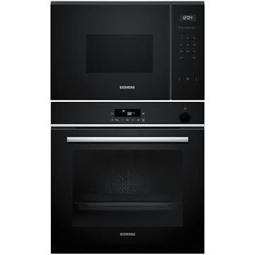 Ugn och Mikro Siemens iQ300 HR532GBS3 + iQ500 BF525LMB1 Svart