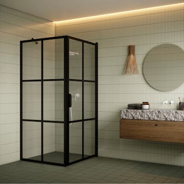 Duschhörn Hietakari Bläk 765 Paris Fast Vägg och Vändbar Dörr