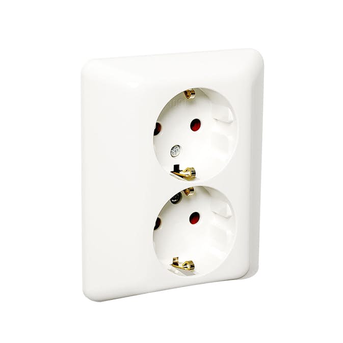 Vägguttag Elko 2-vägs MJ RS Renvit