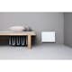 El-element Adax Eco Basic G Glass 02 Kbt Vit Glas Radiator för Väggmontering