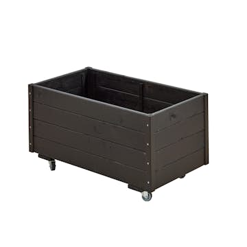 Blomlåda PLUS Svart för Utomhusbruk på Hjul 48x88x47 cm