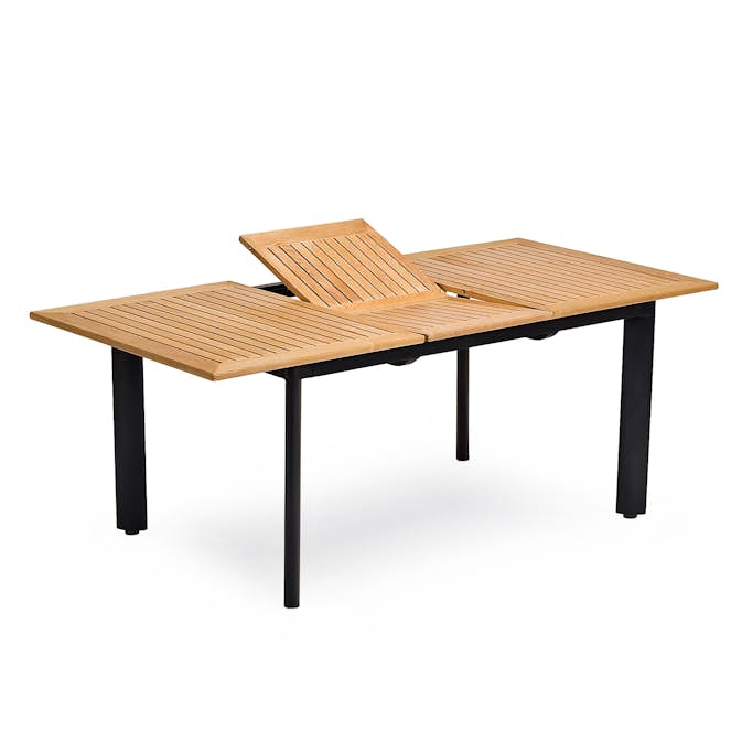 Matbord Hillerstorp Nydala, Förlängningsbart Träbord Utomhus i Teak/Aluminium 96x150-200 cm