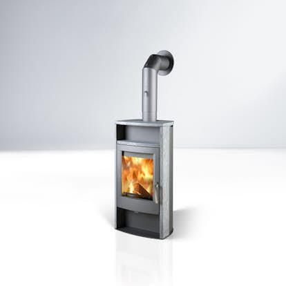 Braskamin Kaminexperten Alvesta i Svart Stål/Täljsten