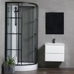 Duschkabin Bathlife Betrakta 80x80 Svart/Vit