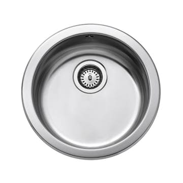 Diskho Intra Barents BC380-R25 Rostfri Enkel med Korgventil, Bräddavlopp & Vattenlås