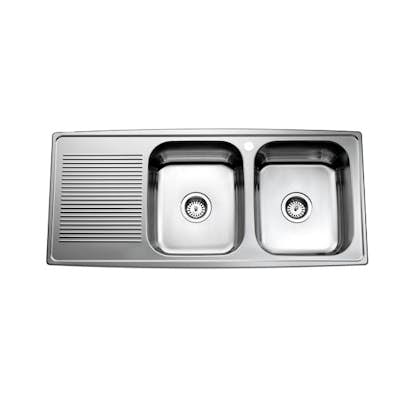 Infälld Diskbänk Intra Horizon HZD1120DR Rostfri Insatsbänk med Dubbel Diskho